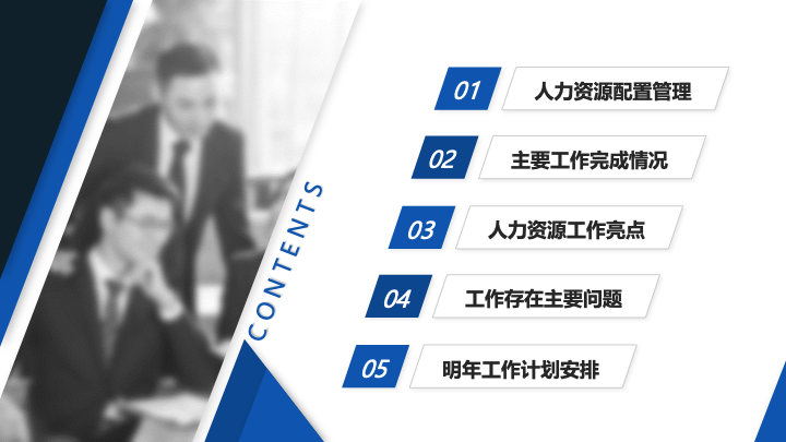 简约商务风人力资源年终总结PPT模板