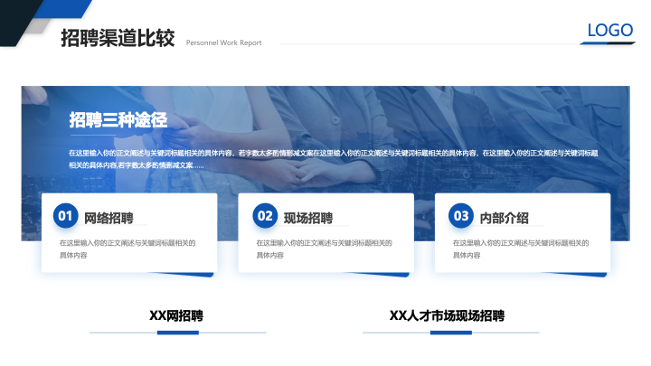 简约商务风人力资源年终总结PPT模板